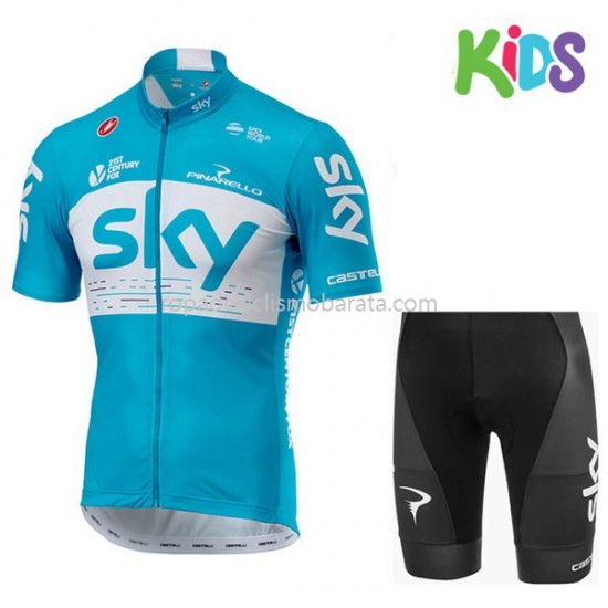 Maillot y Culotte Corto 2018 Team Sky Niños M002