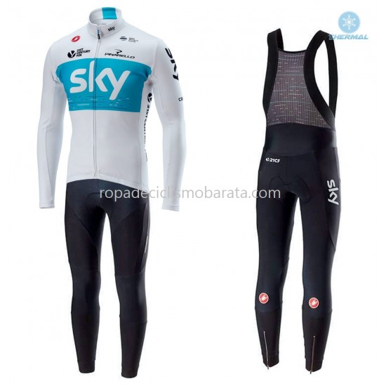 Invierno Maillot y Culotte Largos con Tirantes 2018 Team Sky M001