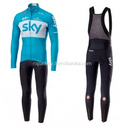 Maillot y Culotte Largos con Tirantes 2018 Team Sky M002
