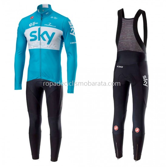 Maillot y Culotte Largos con Tirantes 2018 Team Sky M002