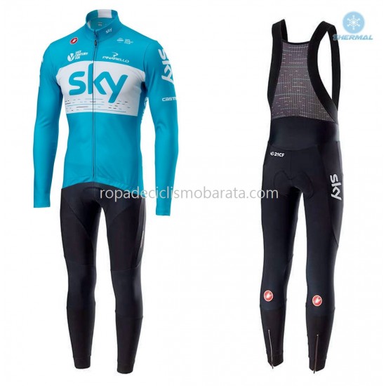 Invierno Maillot y Culotte Largos con Tirantes 2018 Team Sky M002