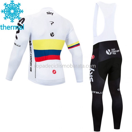 Invierno Maillot y Culotte Largos con Tirantes 2018 Team Sky M003