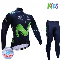 Invierno Maillot y Culotte Largos 2017 Movistar Team Niños M001
