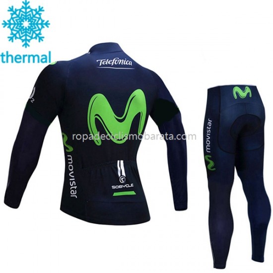 Invierno Maillot y Culotte Largos 2017 Movistar Team Niños M001