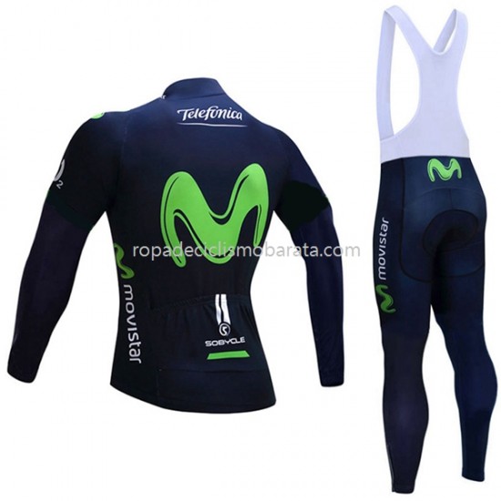 Maillot y Culotte Largos con Tirantes 2017 Movistar Team M001