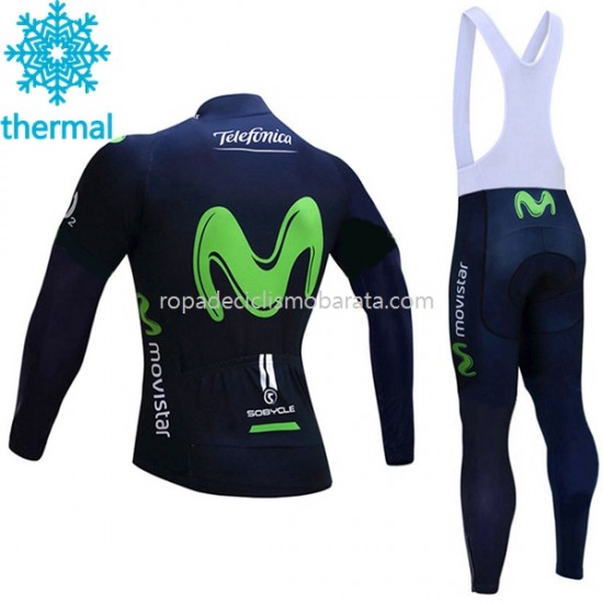 Invierno Maillot y Culotte Largos con Tirantes 2017 Movistar Team M001
