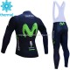 Invierno Maillot y Culotte Largos con Tirantes 2017 Movistar Team M001