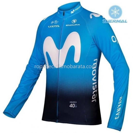Invierno Maillot y Culotte Largos con Tirantes 2019 Movistar Team M001