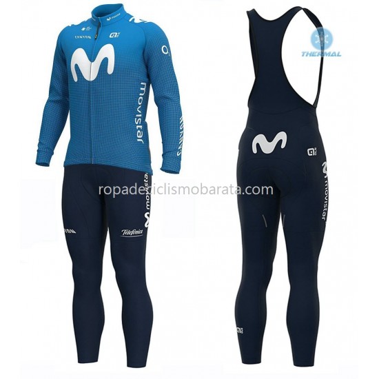 Invierno Maillot y Culotte Largos con Tirantes 2020 Movistar Team M001