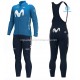 Invierno Maillot y Culotte Largos con Tirantes 2020 Movistar Team M001
