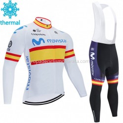 Invierno Maillot y Culotte Largos con Tirantes 2020 Movistar Team M002