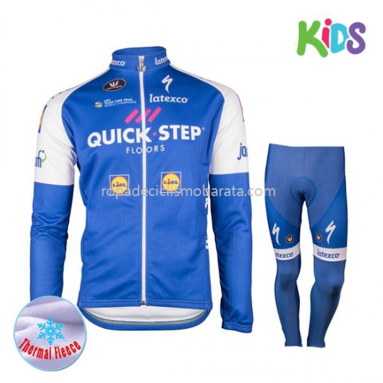 Invierno Maillot y Culotte Largos 2017 Quick-Step Floors Niños M001