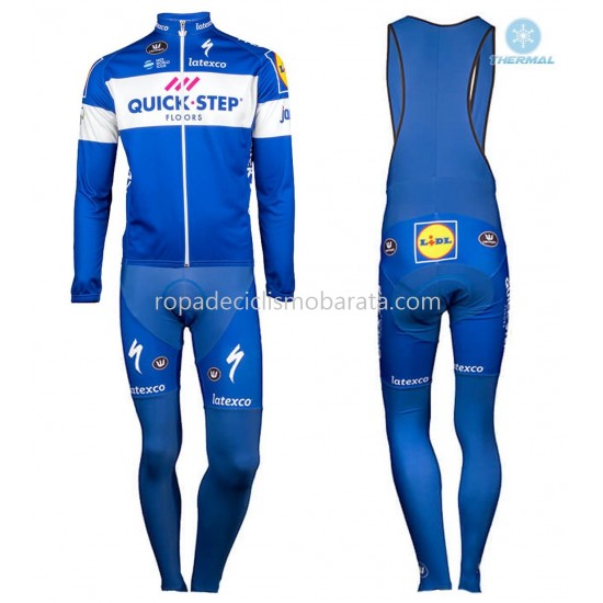 Invierno Maillot y Culotte Largos con Tirantes 2018 Quick Step Floors M001