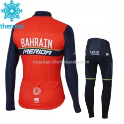 Invierno Maillot y Culotte Largos 2017 Bahrain Merida Niños M001