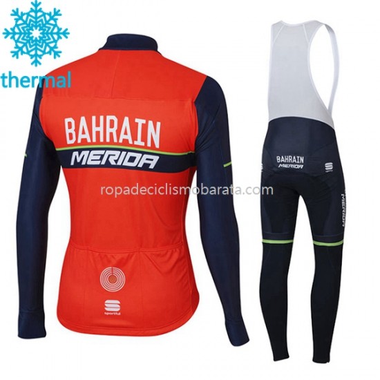 Invierno Maillot y Culotte Largos con Tirantes 2017 Bahrain Merida M001