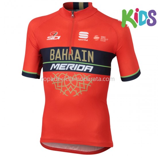 Maillot Manga Corta 2018 Bahrain Merida Niños M001