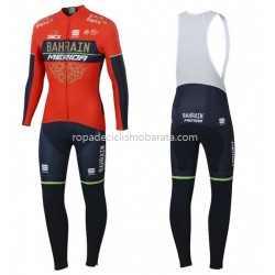 Maillot y Culotte Largos con Tirantes 2018 Bahrain Merida M001