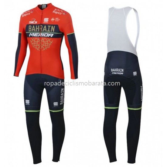 Maillot y Culotte Largos con Tirantes 2018 Bahrain Merida M001