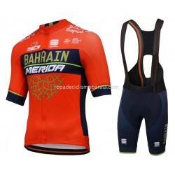 Maillot y Culotte con Tirantes 2018 Bahrain Merida M001