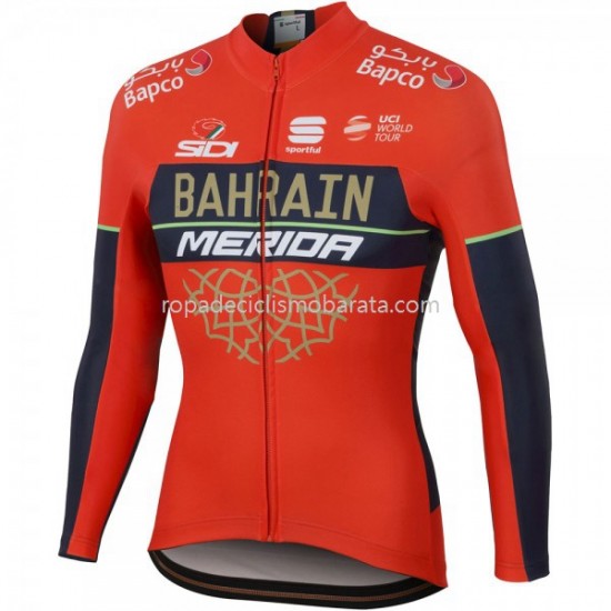 Maillot Manga Larga 2018 Bahrain Merida M001