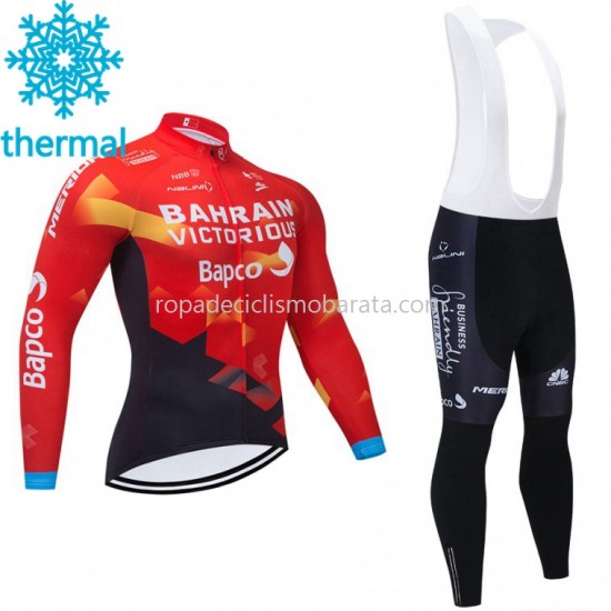 Invierno Maillot y Culotte Largos con Tirantes 2021 Team Bahrain Victorious M001