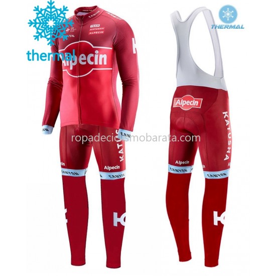 Invierno Maillot y Culotte Largos con Tirantes 2017 Team Katusha-Alpecin M001