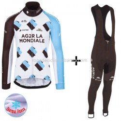 Invierno Maillot y Culotte Largos con Tirantes 2017 AG2R La Mondiale Mujeres M001