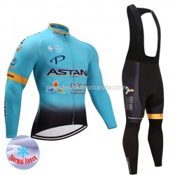Invierno Maillot y Culotte Largos con Tirantes 2017 Astana Pro Team Mujeres M001