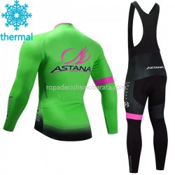 Invierno Maillot y Culotte Largos con Tirantes 2017 Astana Pro Team Mujeres M002