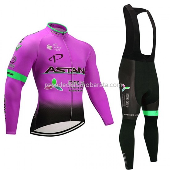 Maillot y Culotte Largos con Tirantes 2017 Astana Pro Team Mujeres M003