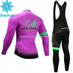 Invierno Maillot y Culotte Largos con Tirantes 2017 Astana Pro Team Mujeres M003
