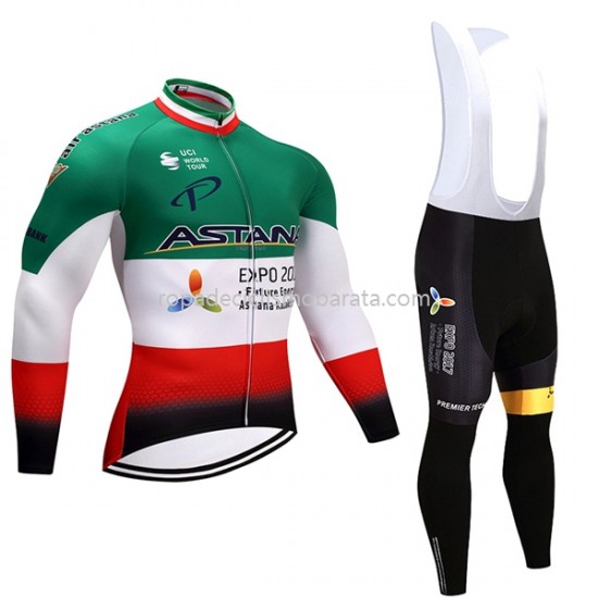 Maillot y Culotte Largos con Tirantes 2017 Astana Pro Team Mujeres M004