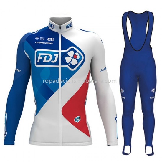 Maillot y Culotte Largos con Tirantes 2017 FDJ Mujeres M001
