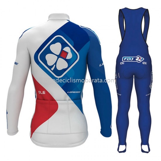 Maillot y Culotte Largos con Tirantes 2017 FDJ Mujeres M001