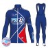 Invierno Maillot y Culotte Largos con Tirantes 2017 FDJ Mujeres M002