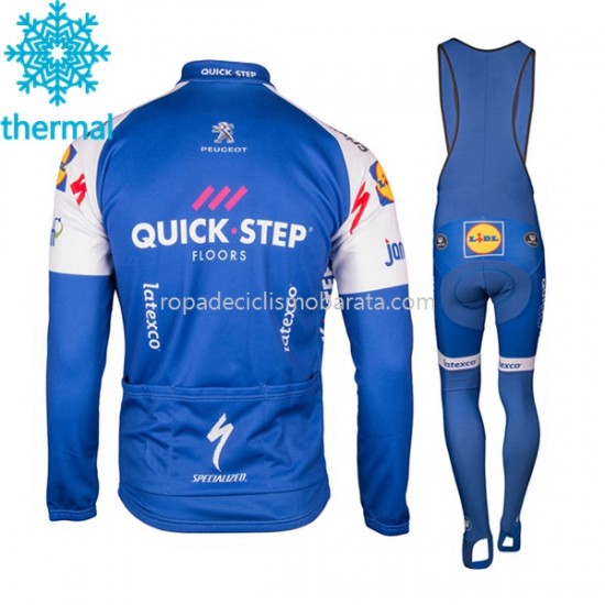Invierno Maillot y Culotte Largos con Tirantes 2017 Quick-Step Floors Mujeres M001