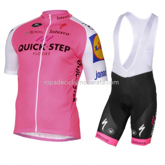 Maillot y Culotte con Tirantes 2017 Quick-Step Floors Mujeres M004