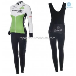 Invierno Maillot y Culotte Largos con Tirantes 2018 Dimension Data Mujeres M001
