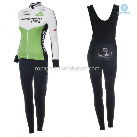Invierno Maillot y Culotte Largos con Tirantes 2018 Dimension Data Mujeres M001
