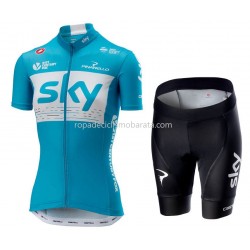 Maillot y Culotte Corto 2018 Team Sky Mujeres M002