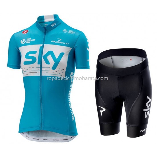 Maillot y Culotte Corto 2018 Team Sky Mujeres M002