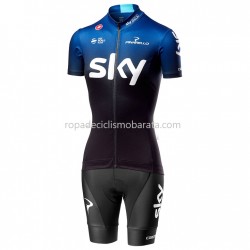 Maillot y Culotte Corto 2019 Team Sky Mujeres M001