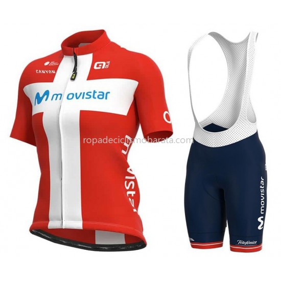 Maillot y Culotte con Tirantes 2021 Movistar Team Mujeres M002